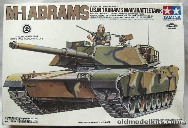 Tamiya 1/35 M-1 Abrams Tank Early Version - Bagged, MM-224 plastic model kit